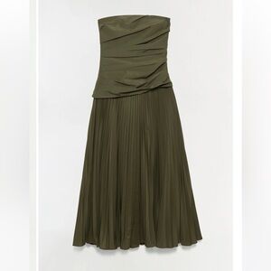 Simkhai Arie Strapless Cotton Bustier Midi Dress